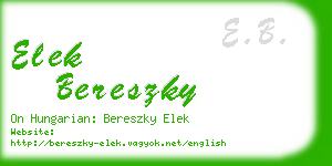 elek bereszky business card